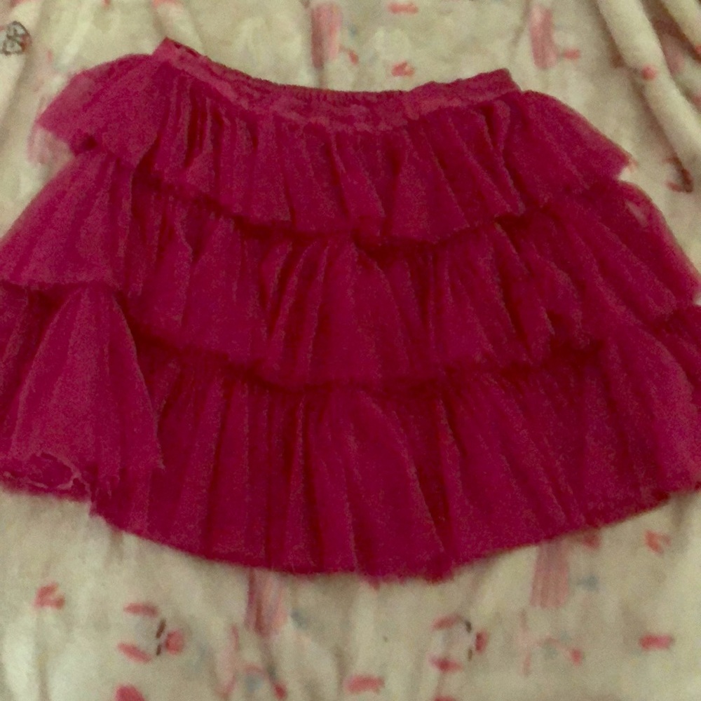 Pink ruffle skirt